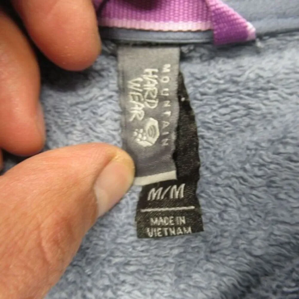 Mountain Hardwear Pyxis Fleece Women Medium Blue Gray‎ Stretch Full Zip READ